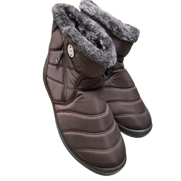 Hsyooes Women's Warm Fur Lined Snow Boots - Waterproof Booties - Black, Size 9.5 - Picture 8 of 11